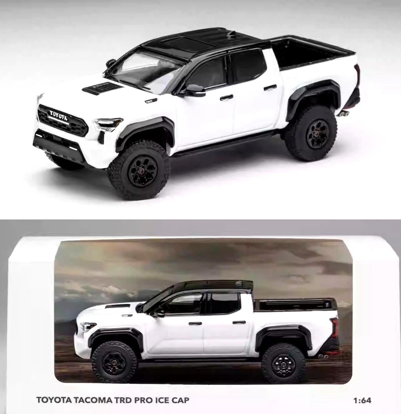 GCD 1/64 Toyota Tacoma TRD PRO Ice Cap White Diecast Car Model