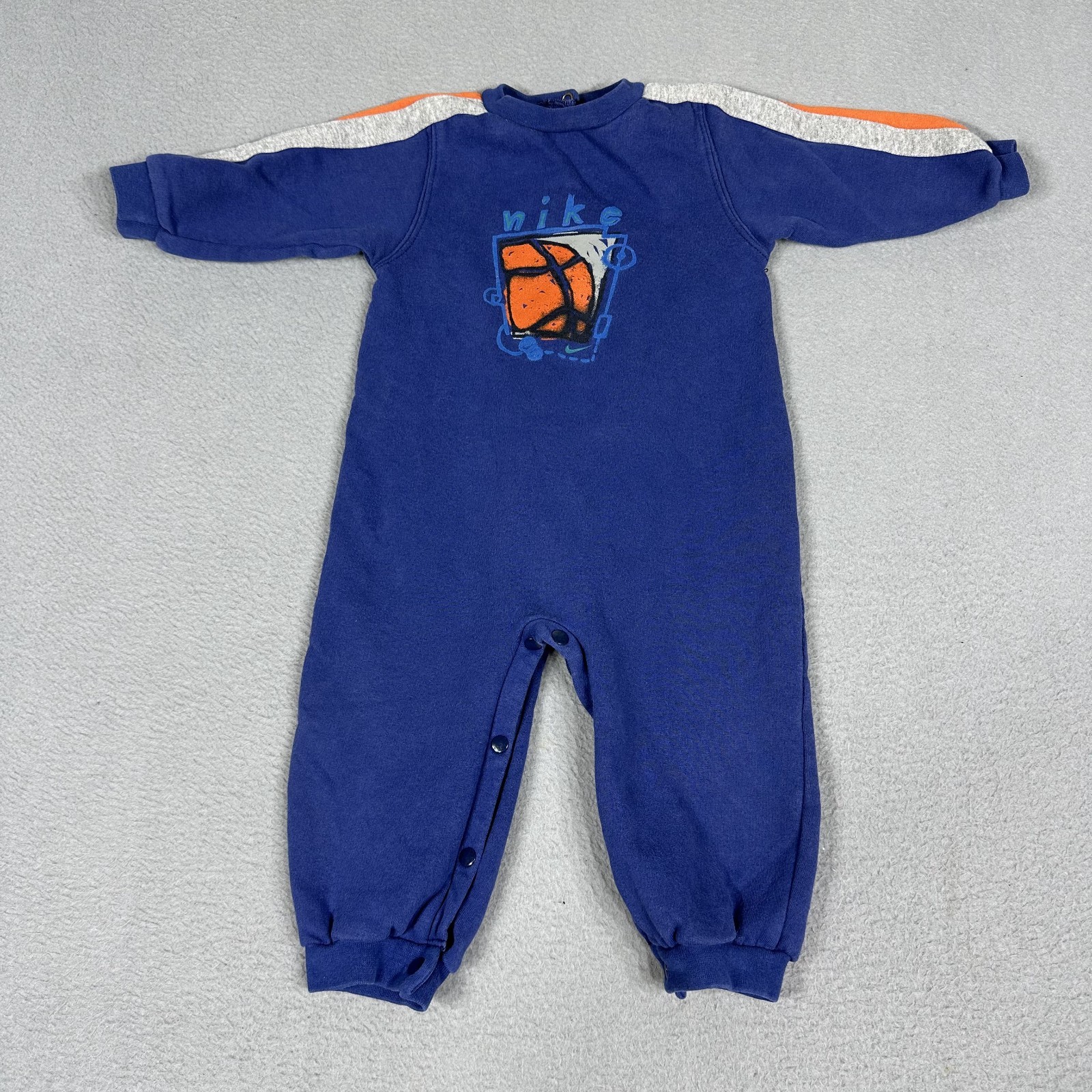 Vtg Nike Baby 18m Blue Basketball Jumpsuit Romper One Piece Leg Snaps Swoosh Vtg Nike Baby 18m Blue Basketball Jumpsuit Romper One Piece Leg Snaps Swoosh
