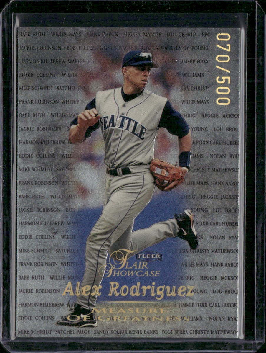 1999 Flair Showcase #13 MG Alex Rodriguez Measure of Greatness #/500 1999 Flair Showcase #13 MG Alex Rodriguez Measure of Greatness #/500