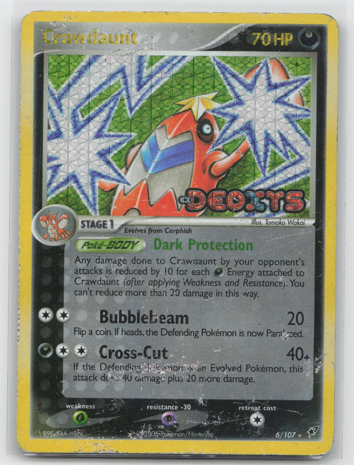 Deoxys Crawdaunt 6/107 Holo Rare Pokemon HP Tomoko Wakai Deoxys Crawdaunt 6/107 Holo Rare Pokemon HP Tomoko Wakai
