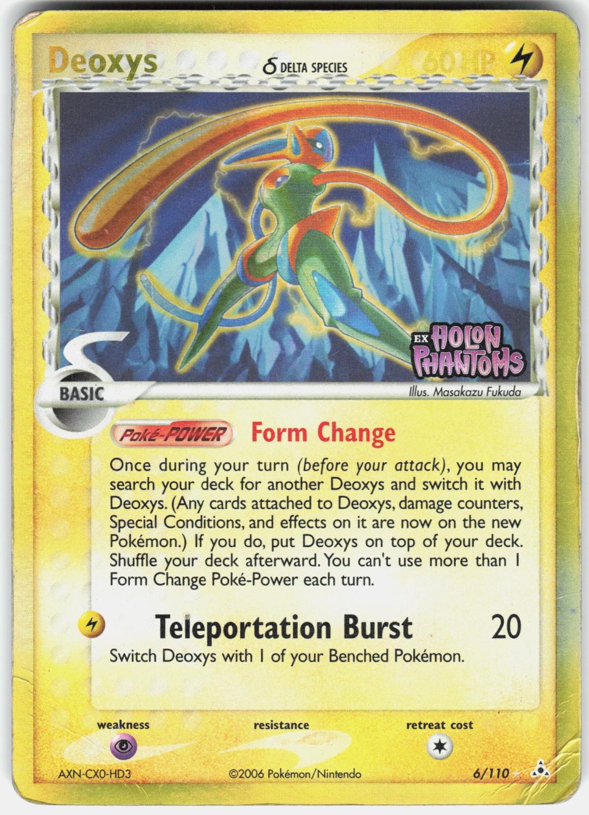 Pokemon Deoxys 6/110 Rare Holon Phantoms Pokemon Reverse Holo MP