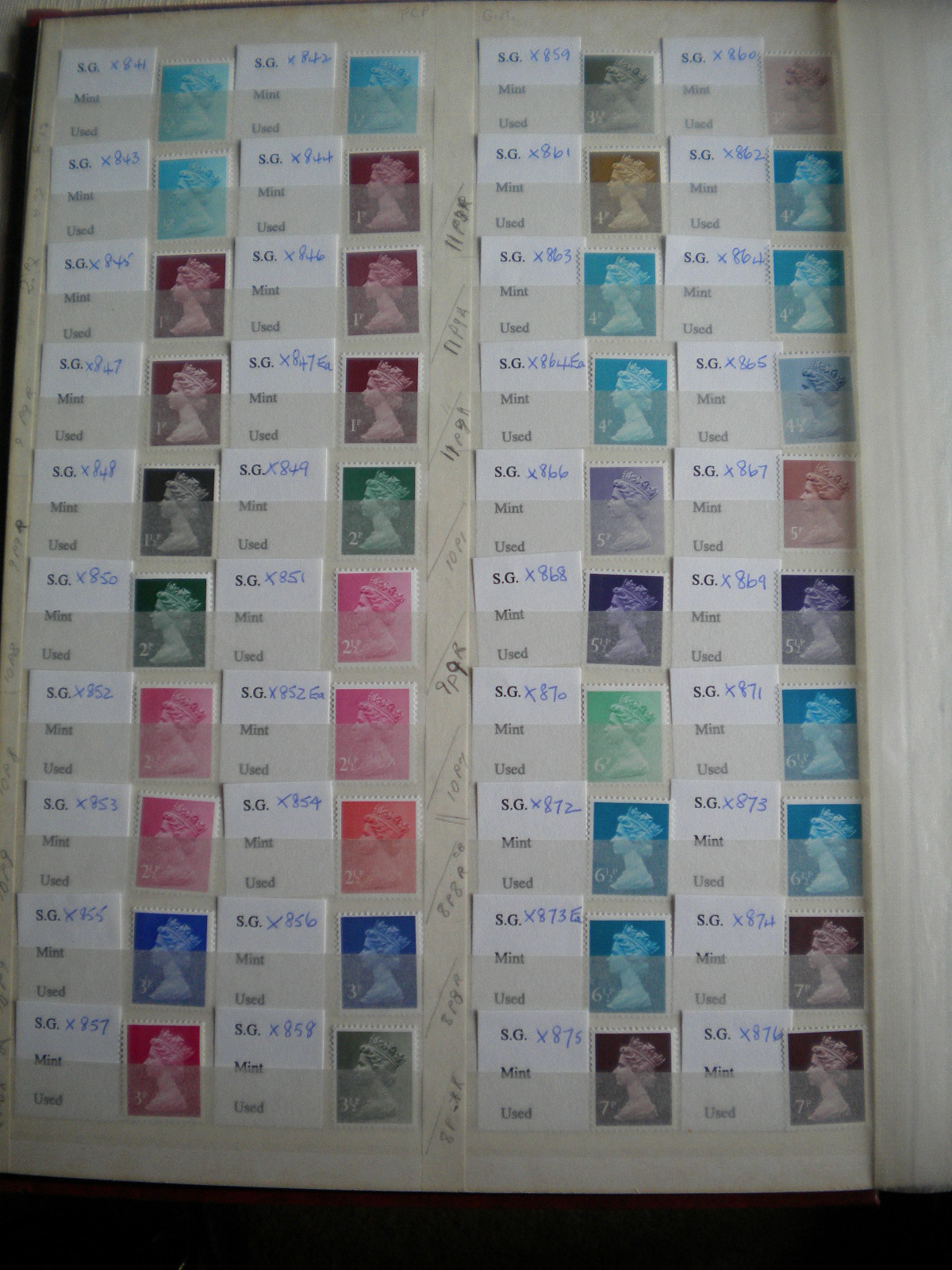GB SPECIALISED MACHIN COLLECTION SGX841-X1058 COMPLETE ALL VARIATIONS 224 Stamps
