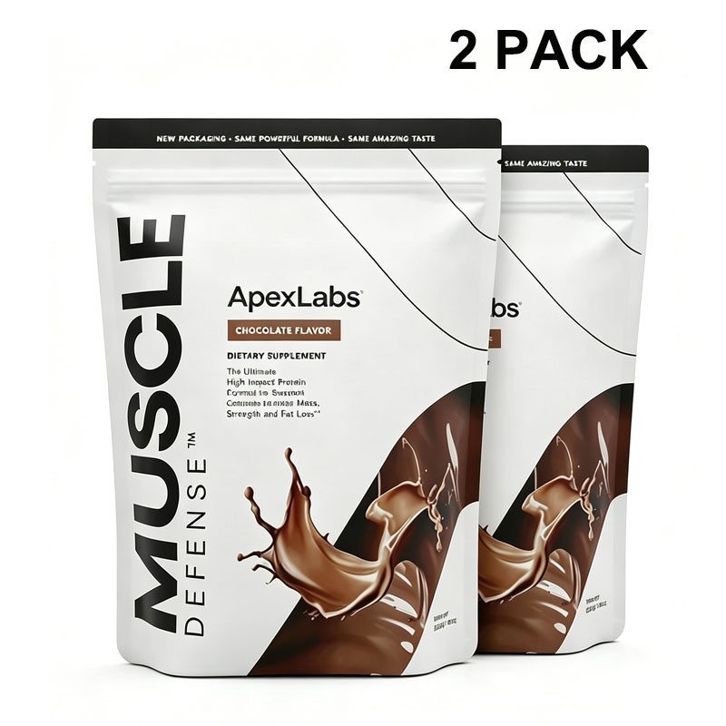 2 Pack New Apex Labs Muscle Defense Chocolate Flavor- 8.57 OZ - EXP 20277L