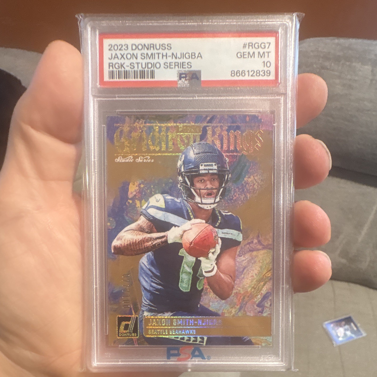 Panini Donruss rc 2023 Jaxon Smith-Njigba RC Gridiron Kings RGK-7 /100 PSA 10 Panini Donruss rc 2023 Jaxon Smith-Njigba RC Gridiron Kings RGK-7 /100 PSA 10