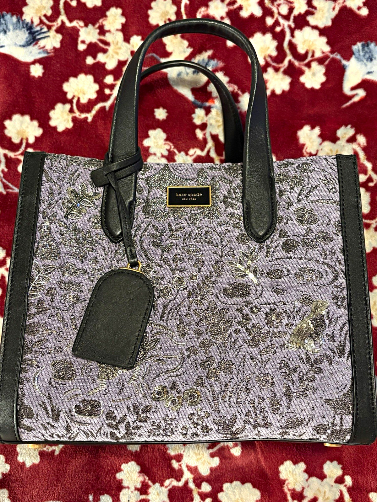 Kate Spade New York Year of the Rabbit Embellished Jacquard small tote RARE