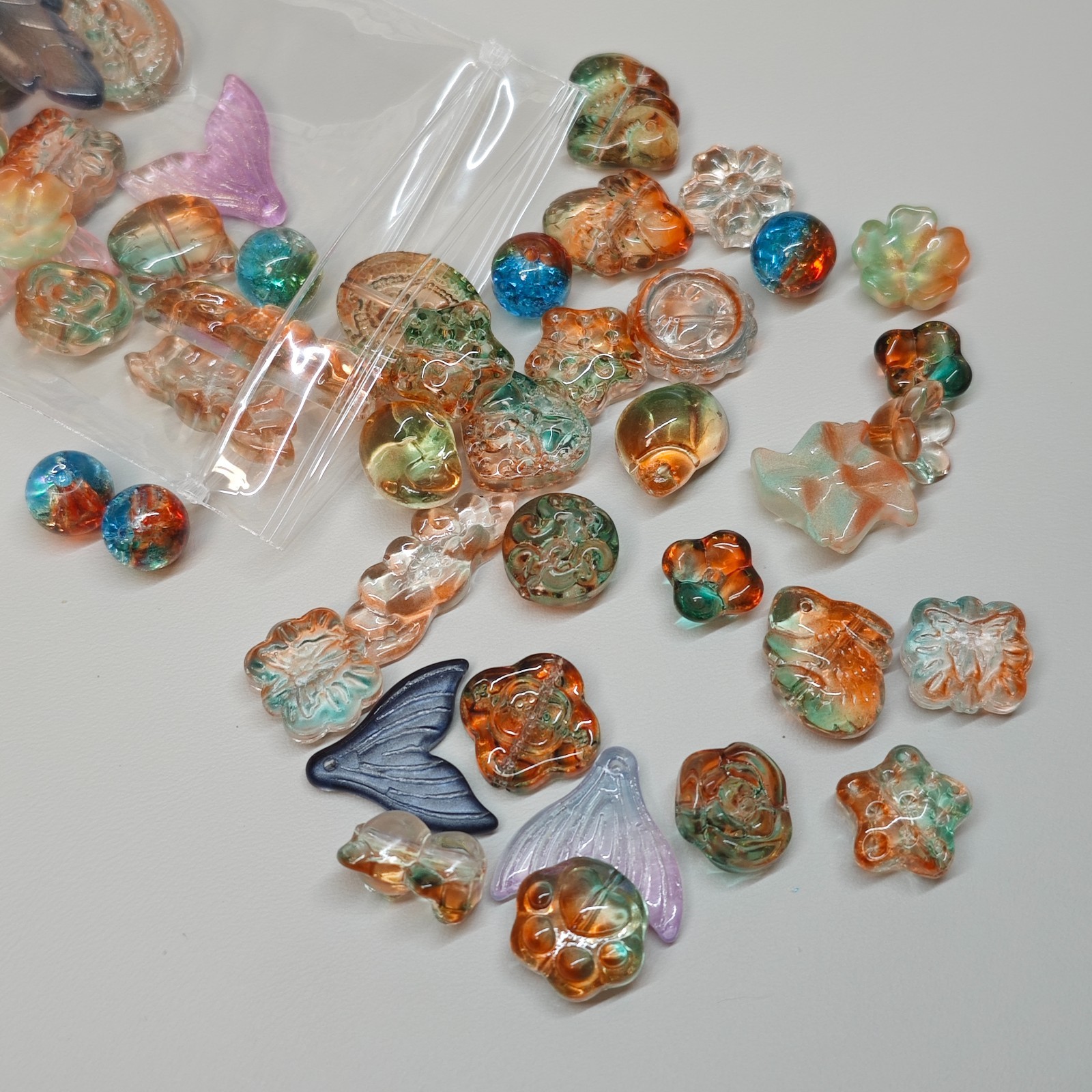 Handmade Vintage Style Lampwork Glass Beads Mixed Shapes Exact Beads Shown