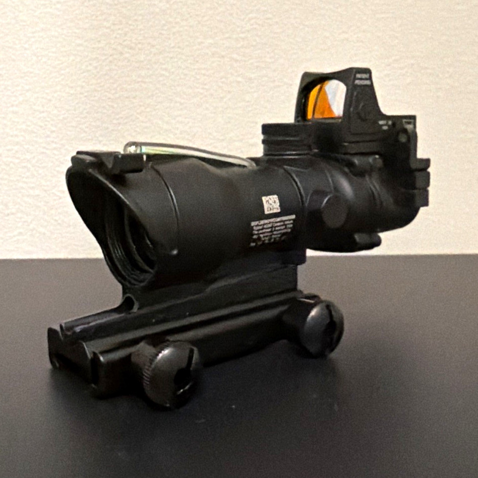 Trijicon ACOG 4x32 Real fiber optic REPLICA Black Rifle Scope w/ Mini Red Dot