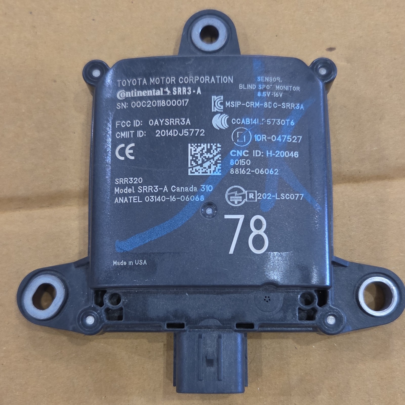  2019-2021 LEXUS ES350/ES300h REAR RH SENSOR GENUINE OEM# 88162-06062 SRR3-A