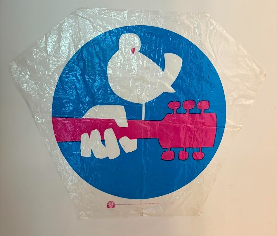 WOODSTOCK Plastic Advertising KITE - Ready to Frame  Original 1970\'s COOL