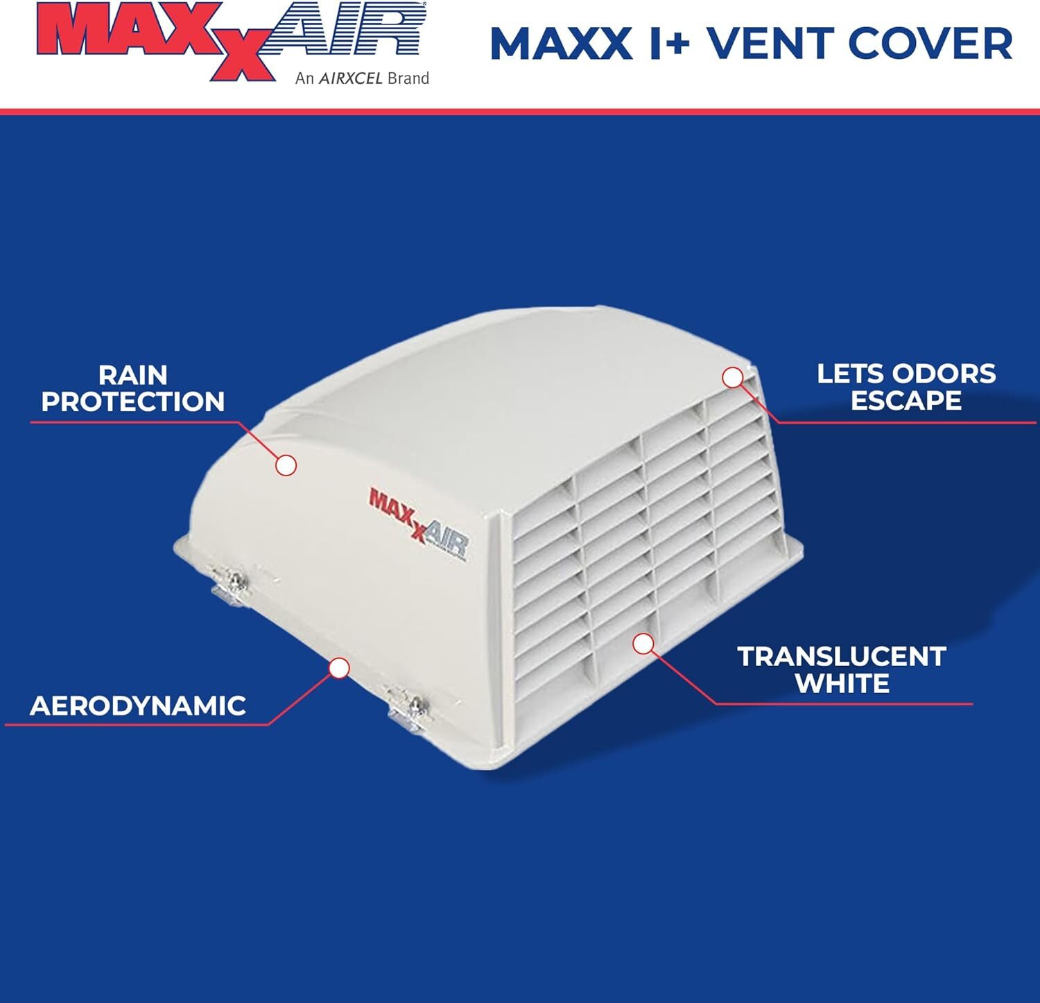 Maxxair Maxx I+ Vent Cover for RV Roof Fans Zero-Leak Protect Popular Roof Fan