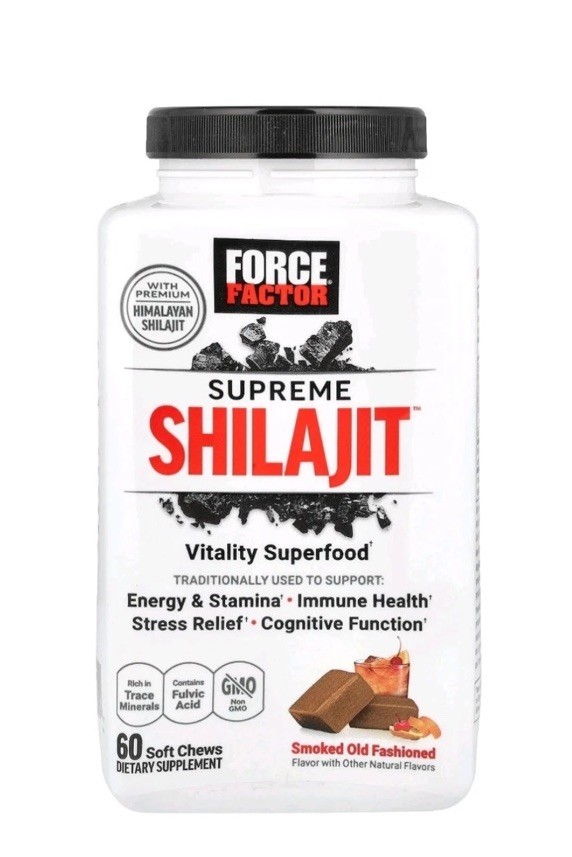 3 PACK - Force Factor Supreme Shilajit Smoked Old Fashioned, 60 Soft Chews