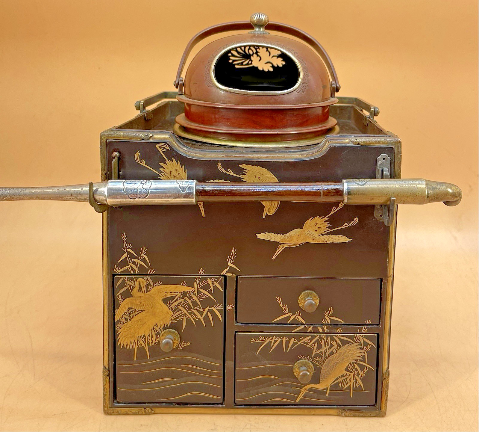Museum Quality Japanese Edo Lacquer Smoking Set