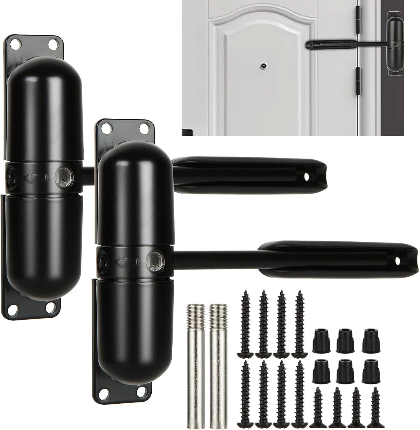 2PCS Automatic Door Closer Safety Spring Door Closers, Adjustable Closing Door