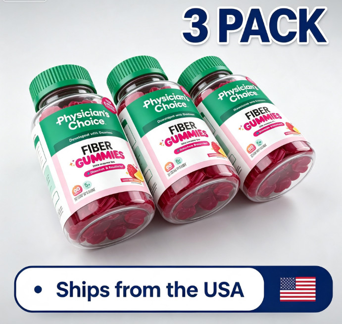 3pc Physician'S Choice Fiber Gummies Digestive Health&Regularity-Raspberry