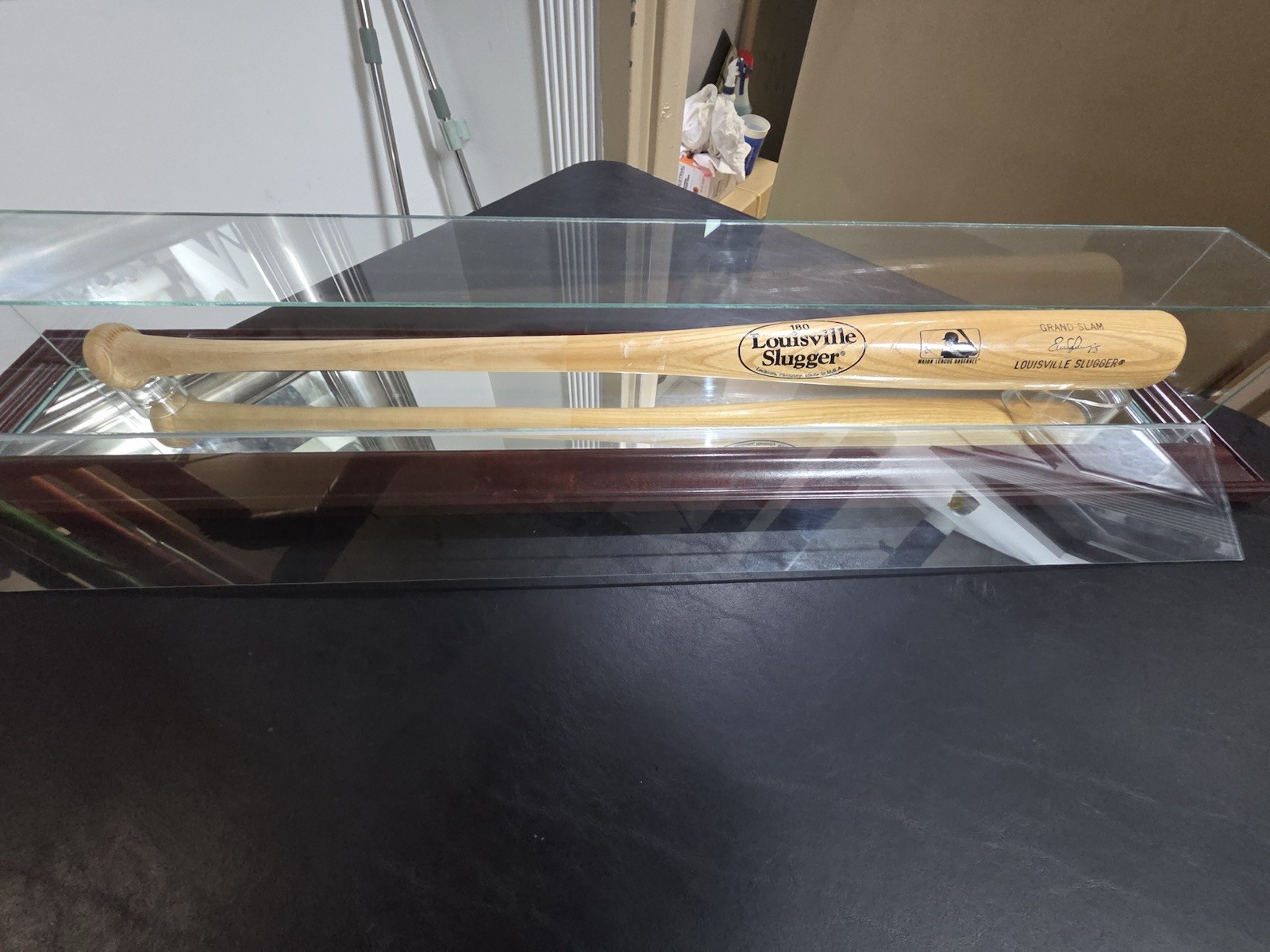 3 Cases Real Glass Baseball Bat Display Cases - Vintage Cherry Wood Base 3 Cases Real Glass Baseball Bat Display Cases - Vintage Cherry Wood Base