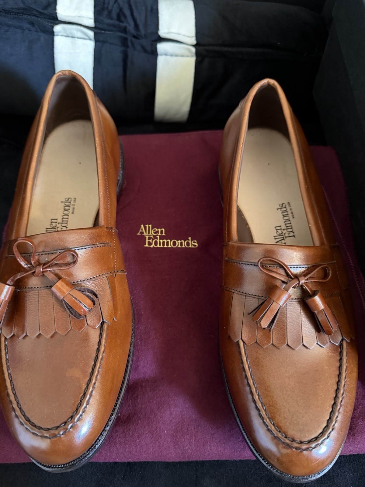 Vtg Allen Edmonds Loafer Mens Chelsea Dress Shoes Moc Toe Kiltie 1369 Oak NIB