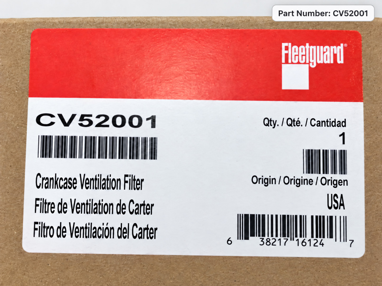 Fleetguard CV52001 Crankcase CCV Filter Cummins 07-20 Dodge Ram 6.7L 2500-5500
