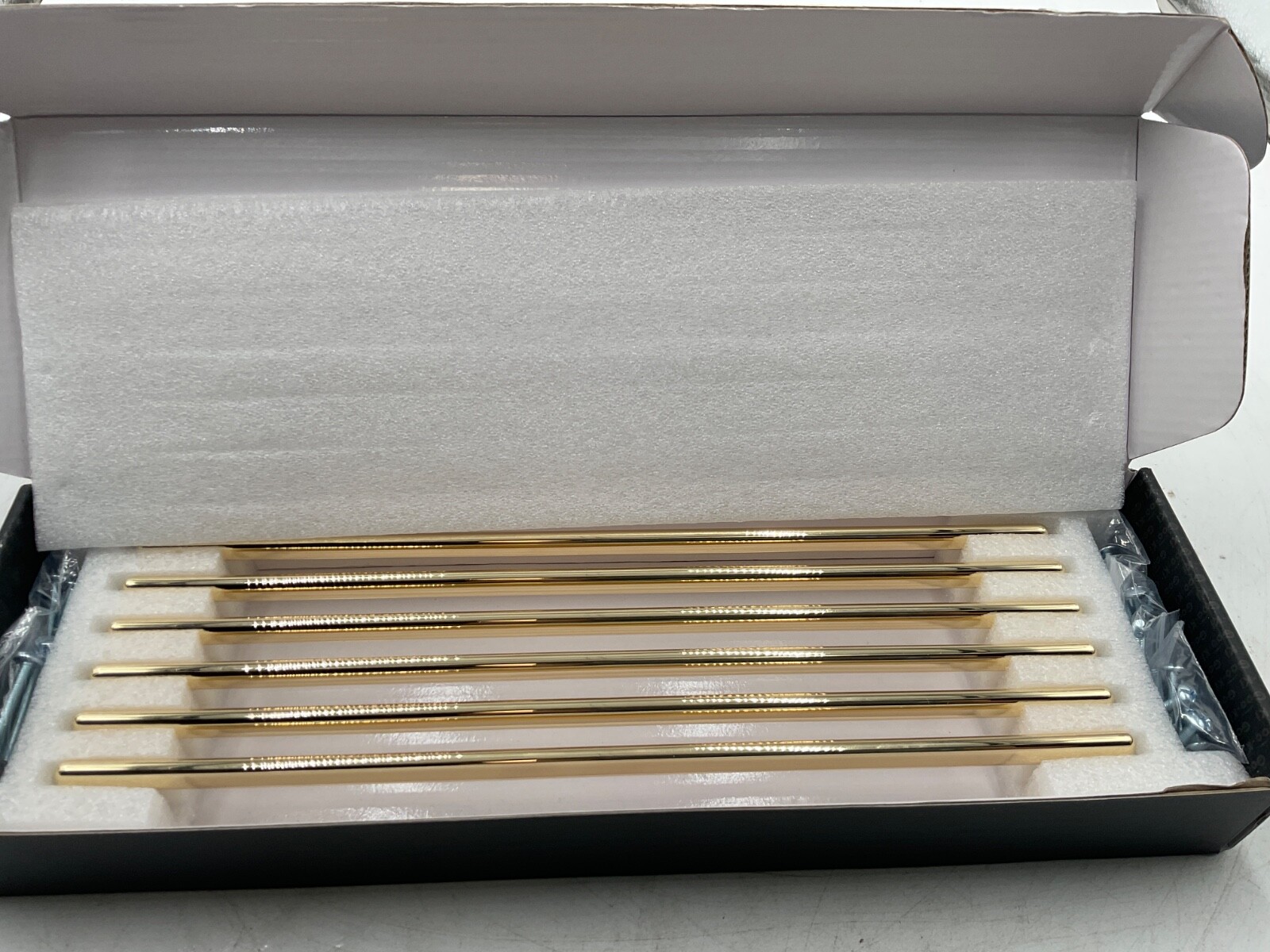 Goo-Ki 6 Pack Brushed Brass Cabinet Handle Drawer Pulls, 12.6 Inch New