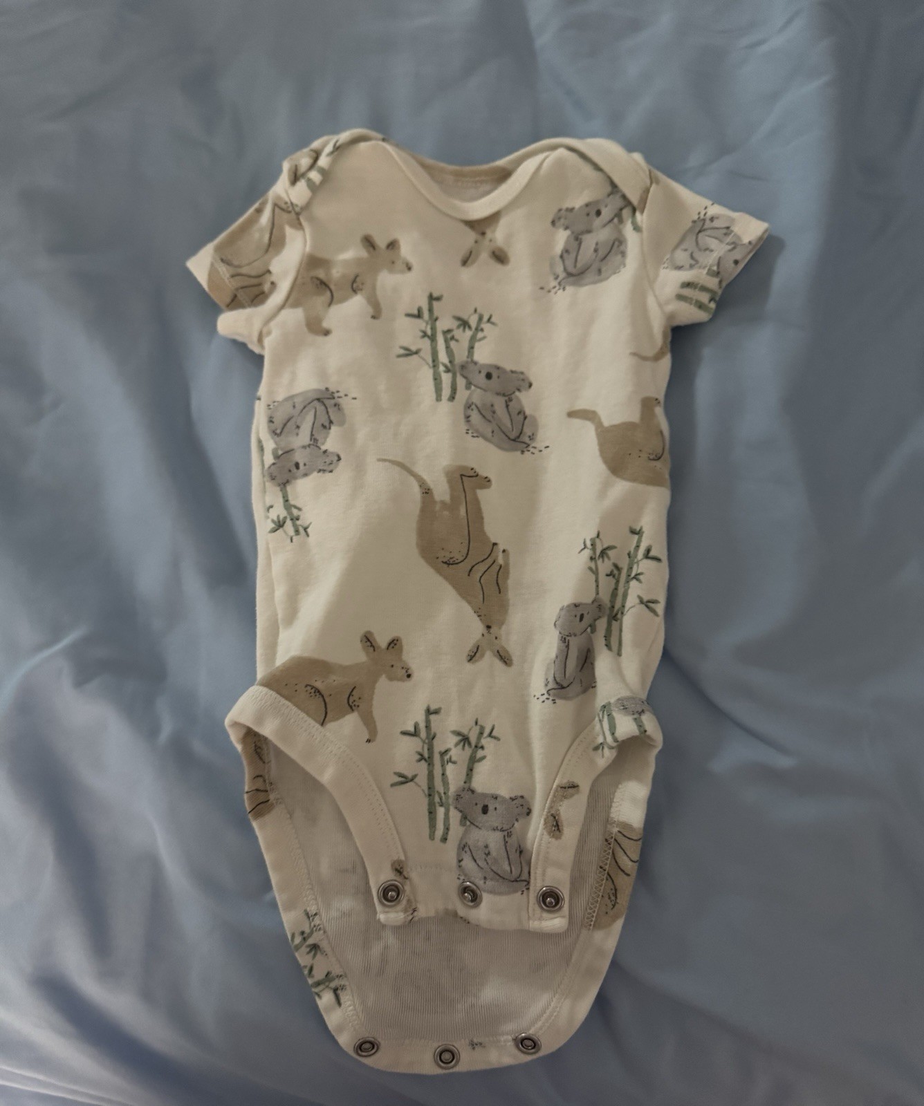 Carter\'s 3m baby bodysuit with Kangaroo And Koala animal illustrations