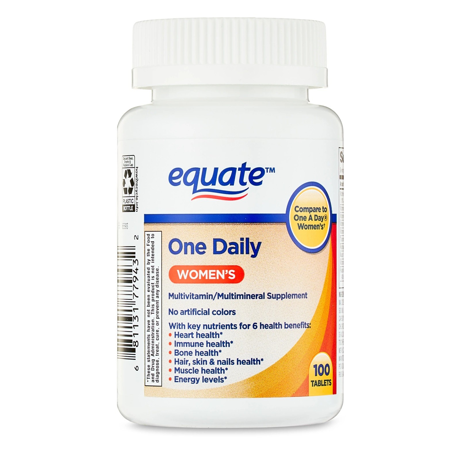 Equate One Daily Women\'s Multivitamin Multimineral 100 Tablets Women\'s Health
