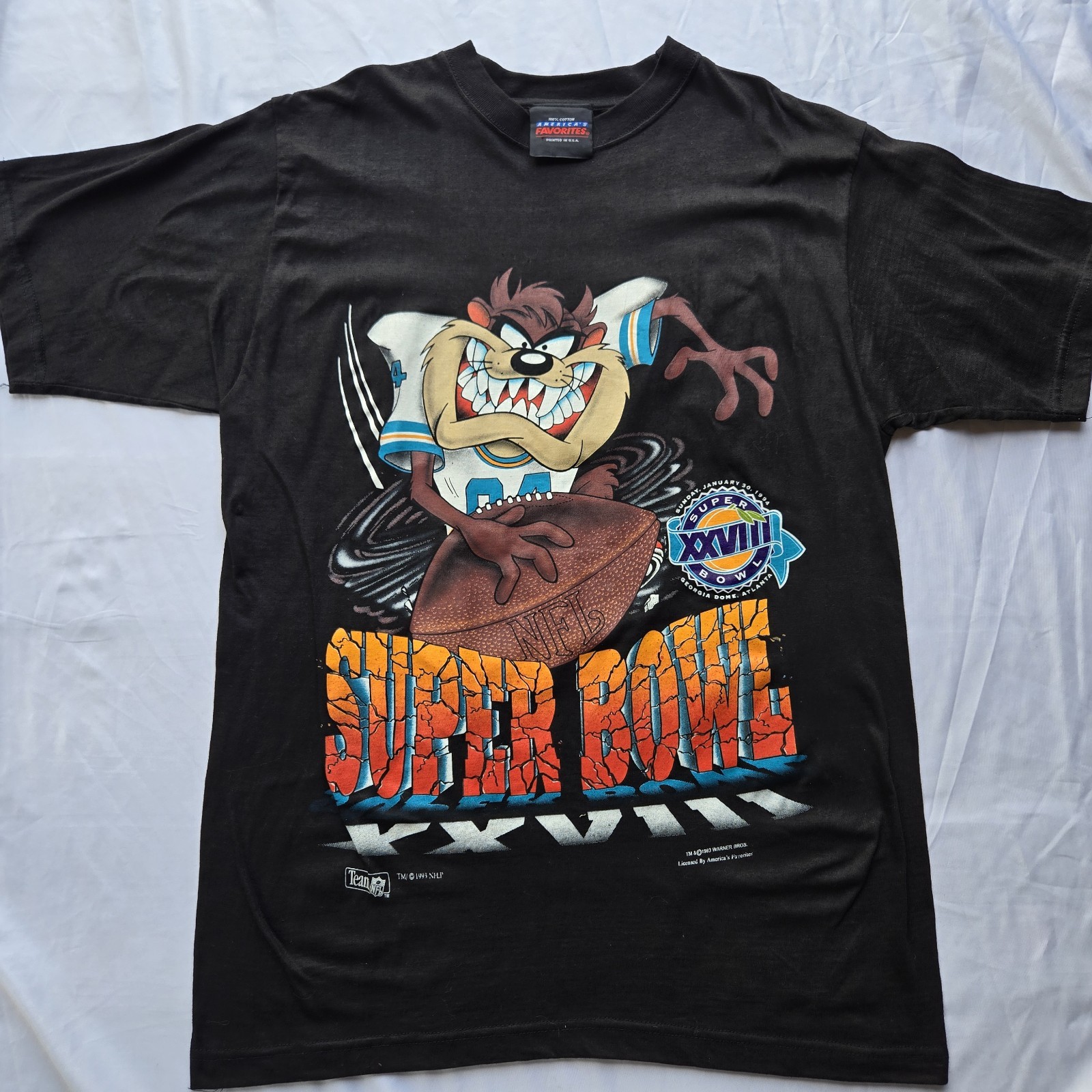 1993 RARE Vintage Dallas Cowboys NFL Super Bowl Looney Toons Taz Tee Size M 1993 RARE Vintage Dallas Cowboys NFL Super Bowl Looney Toons Taz Tee Size M