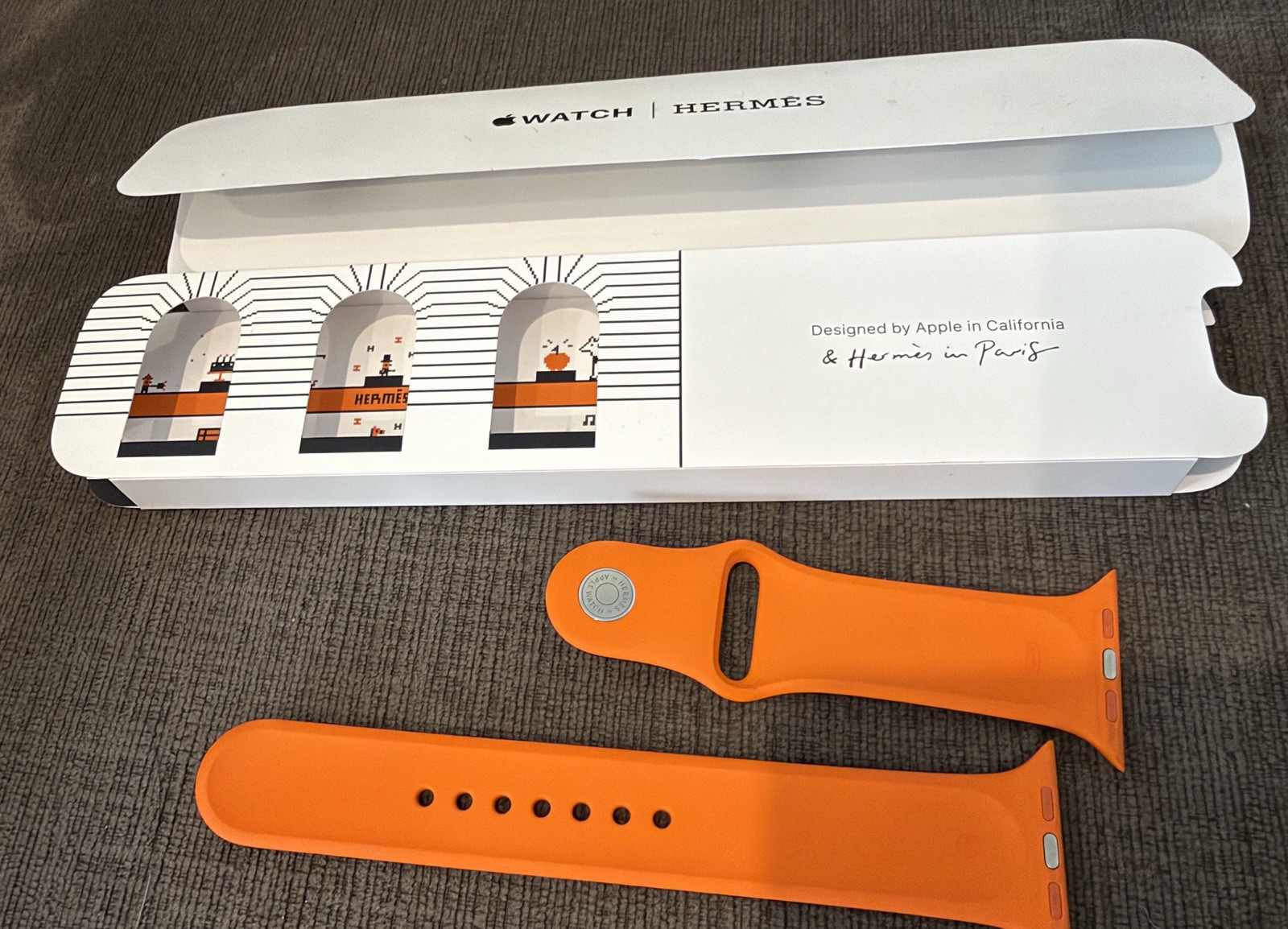 Genuine Apple Watch 11  Hermes Orange Sport Band 46 mm, Open Box Unworn