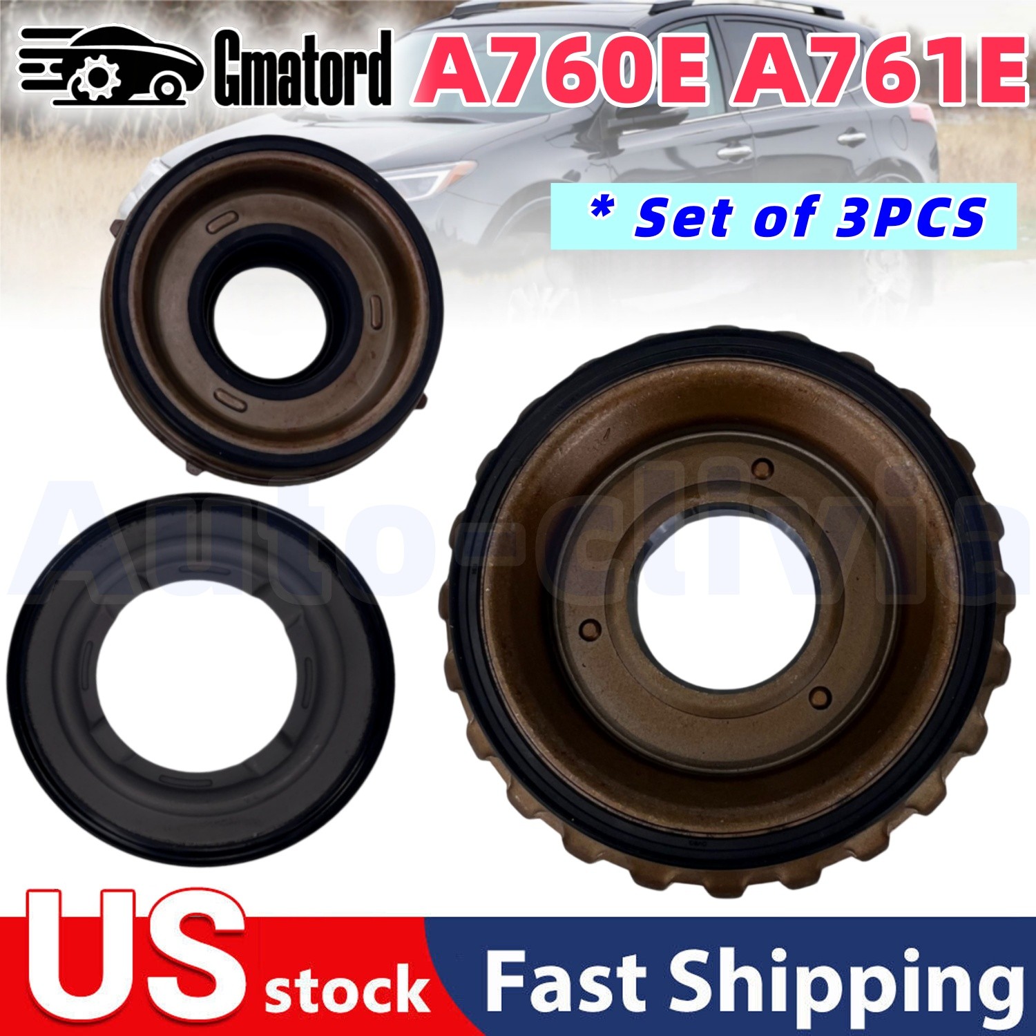 New A760E A761E Auto Transmission Bonded Piston Kit 3PCS For Toyota Lexus 6Speed