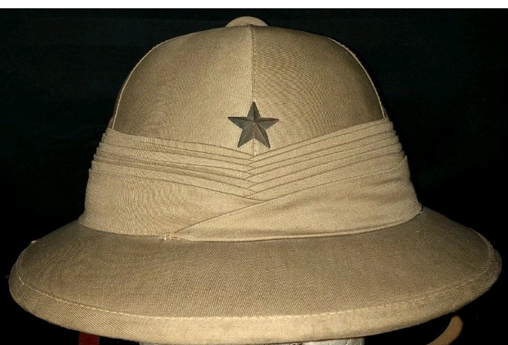 Original WW2 IJA Japanese Army Officer Tropical Uniform Pith Helmet Cap Hat Rare