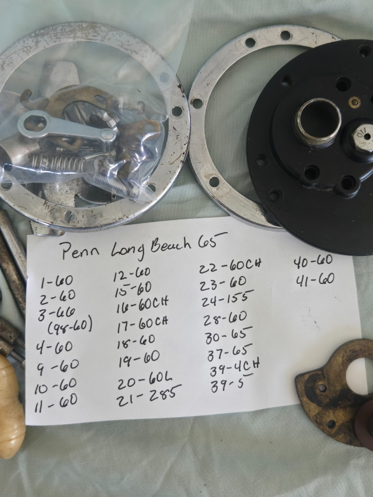 Vintage Penn Reel Parts- Long Beach 65 parts Lot