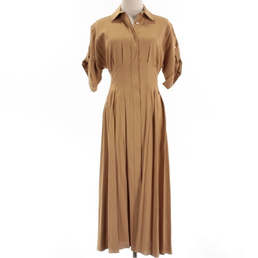 Veronica Beard Adavi Midi Maxi Linen-Blend Adavi Shirt Dress 6 Veronica Beard Adavi Midi Maxi Linen-Blend Adavi Shirt Dress 6