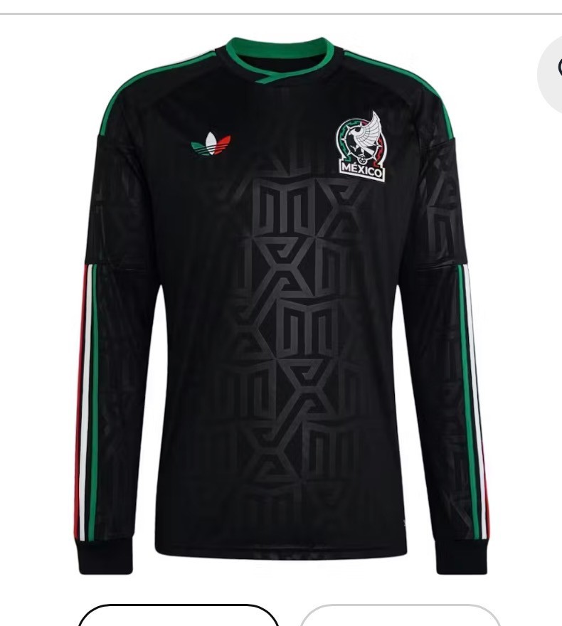 Mexico World Cup soccer Adidas Men's Jersey long sleeve Black / Black