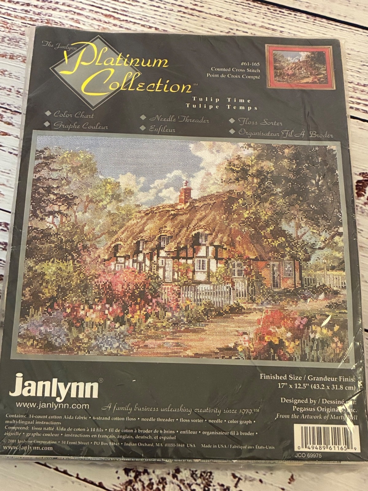 New Vintage Janlynn Platinum Collection Village Time Counted Cross Stitch Kit New Vintage Janlynn Platinum Collection Village Time Counted Cross Stitch Kit