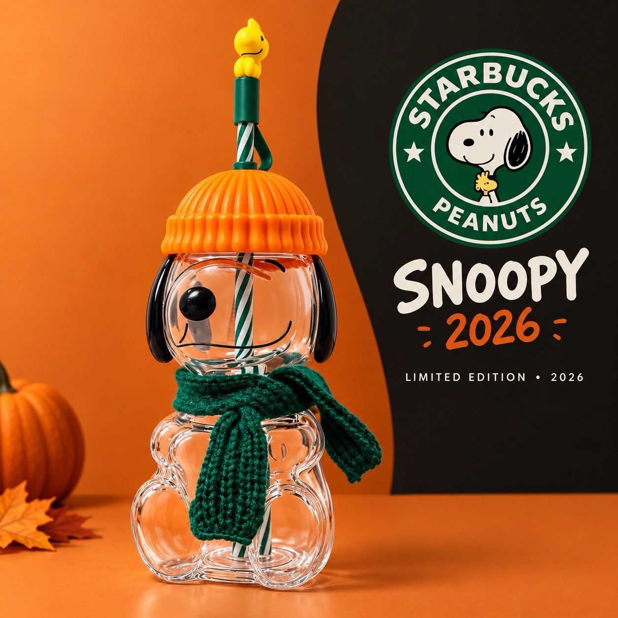 New Starbucks x Peanuts Snoopy Limited Edition Glass Cup  Authentic 2026
