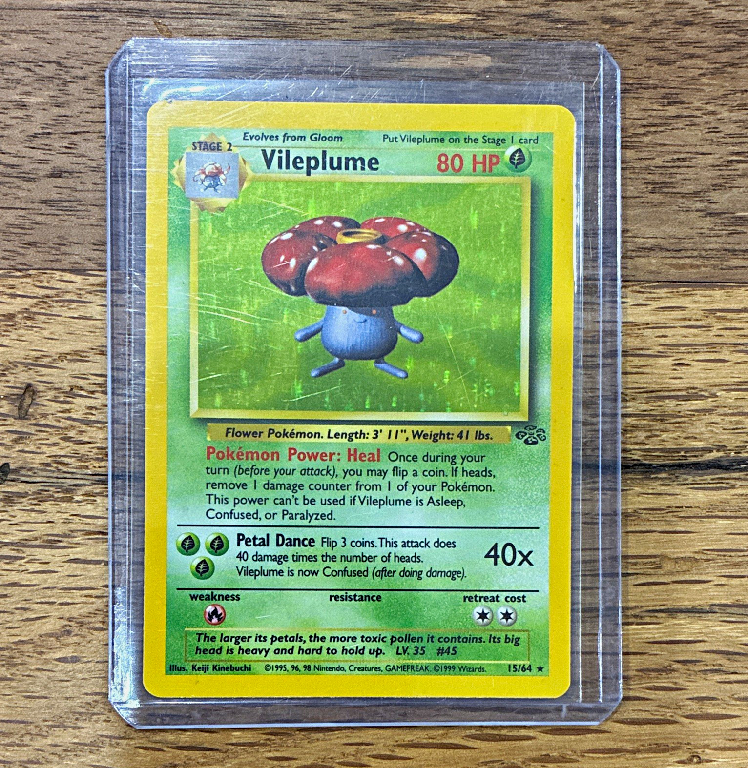 Pokemon TCG Jungle Vileplume Holo Rare 15/64 Unlimited 1999 English