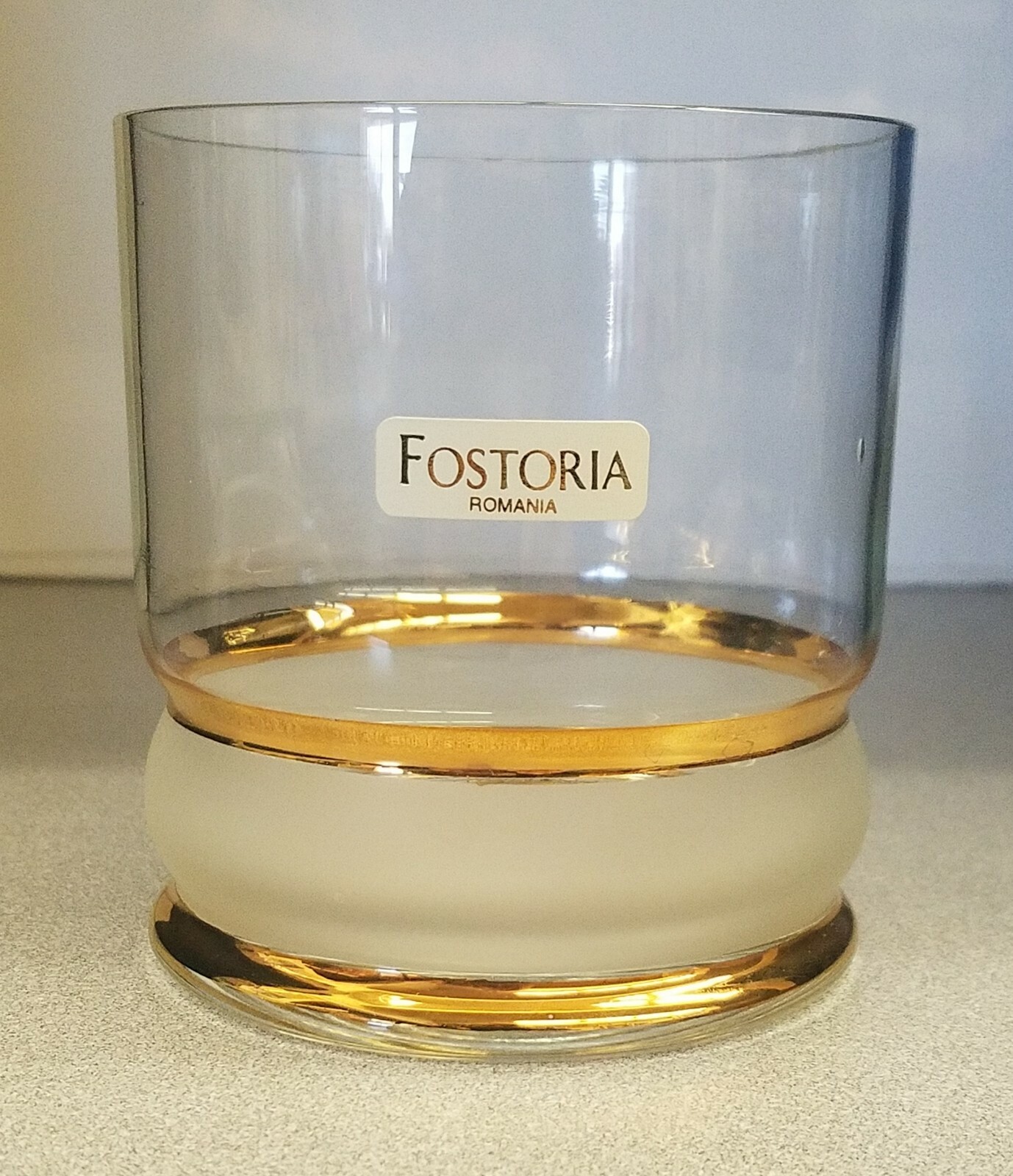 Fostoria Kristina (Made in Romania) On the Rocks Glasses 16 Oz. Set of 4 1980s Fostoria Kristina (Made in Romania) On the Rocks Glasses 16 Oz. Set of 4 1980s