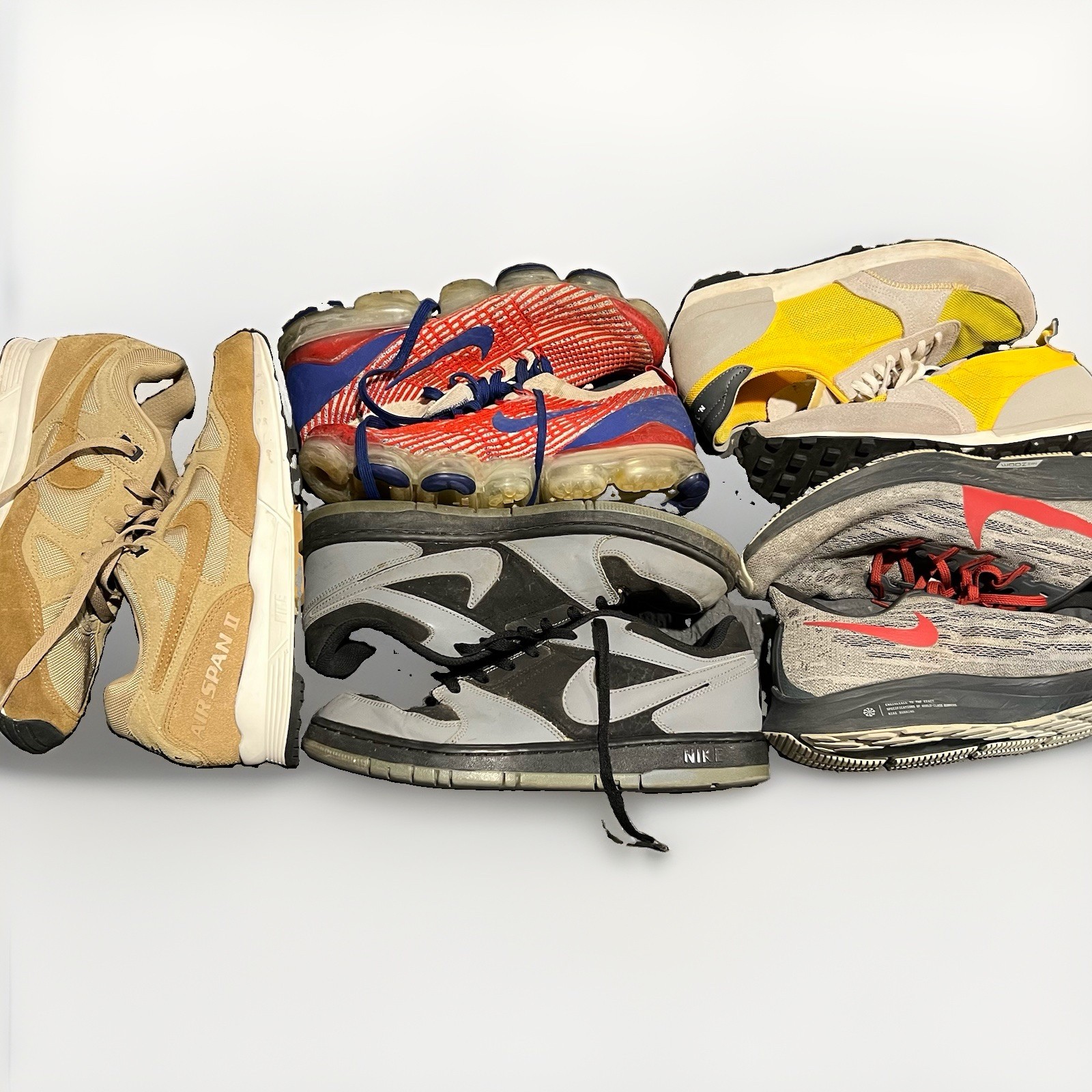 Lot Of 5 Pairs Of Nike Shoes Men’s And Women’s Size 9-11.5 Bundle 
