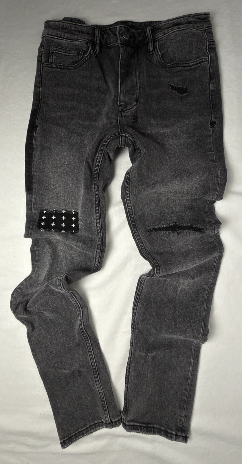 Ksubi Black Distressed Jeans 31 Royalty Heroism And The Street$ Button Fly