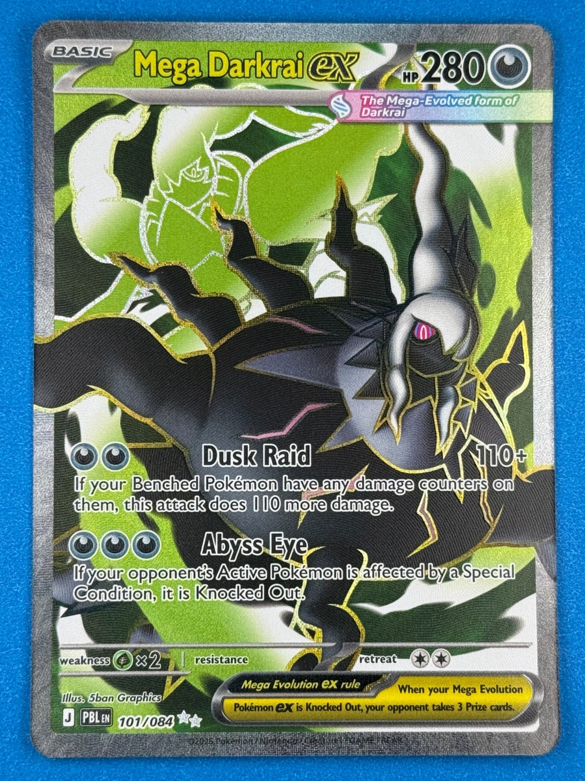 Pokemon Mega Darkrai EX #101/084 Ultra Rare HOLO Full Art ME05 Pitch Black 2026 Pokemon Mega Darkrai EX #101/084 Ultra Rare HOLO Full Art ME05 Pitch Black 2026