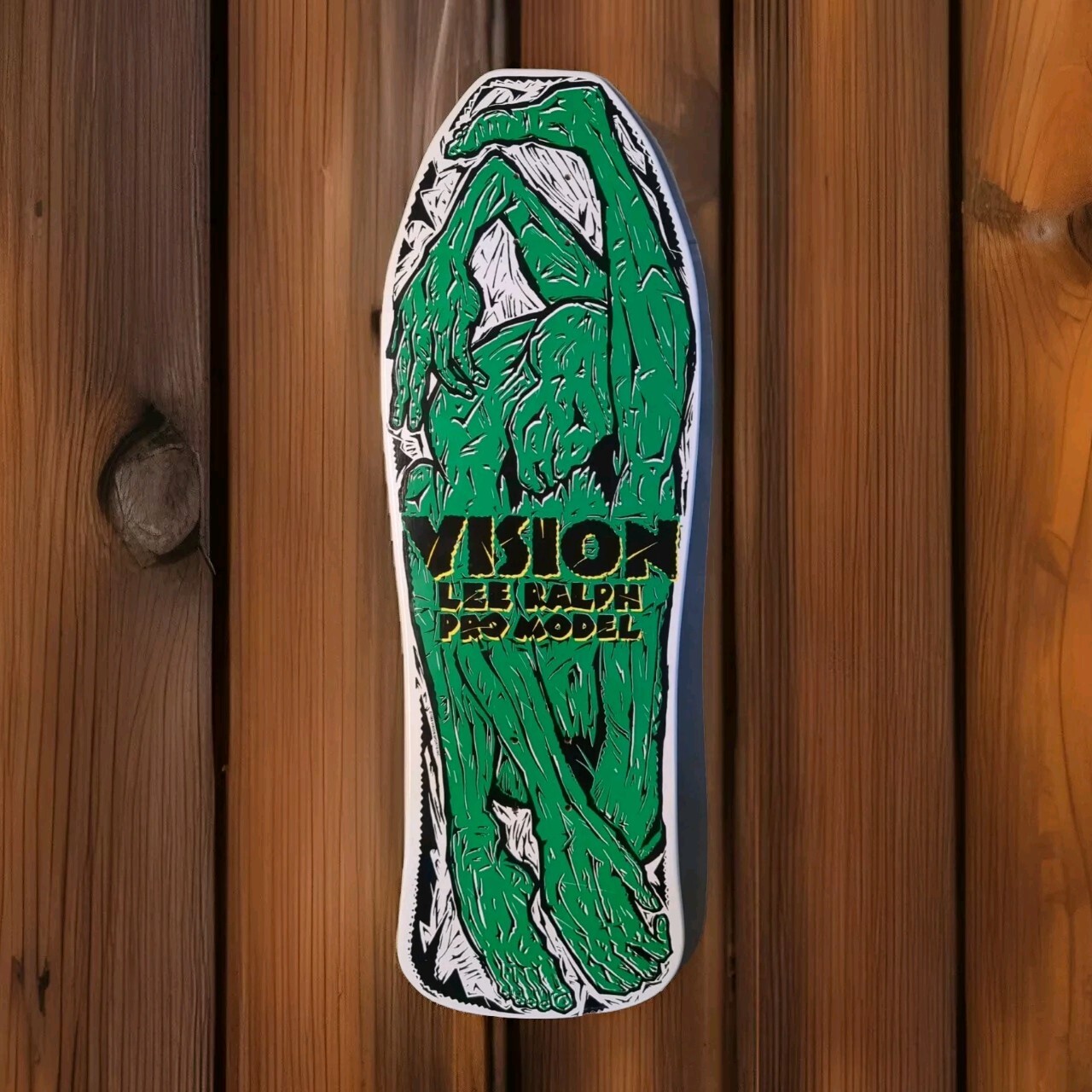 White green VISION LEE RALPH PRO MODEL  SKATEBOARD DECK 10.25x30.5 Rare Color 