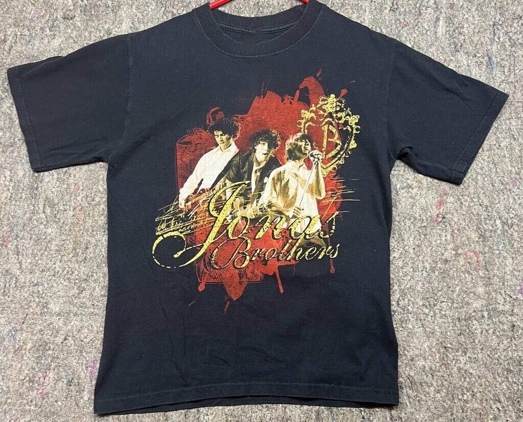 Anvil The Jonas Brothers Tour 2008 Graphic T-Shirt Black S-5XL