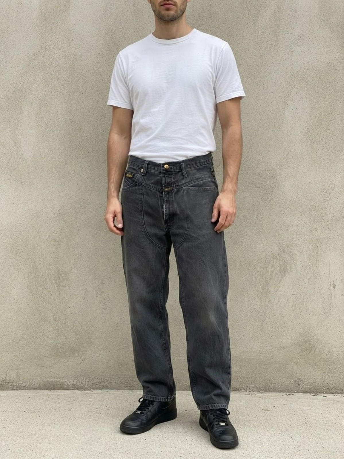Vintage Marithe + Francois Girbaud Relaxed Utility Jean 36 Black Wash
