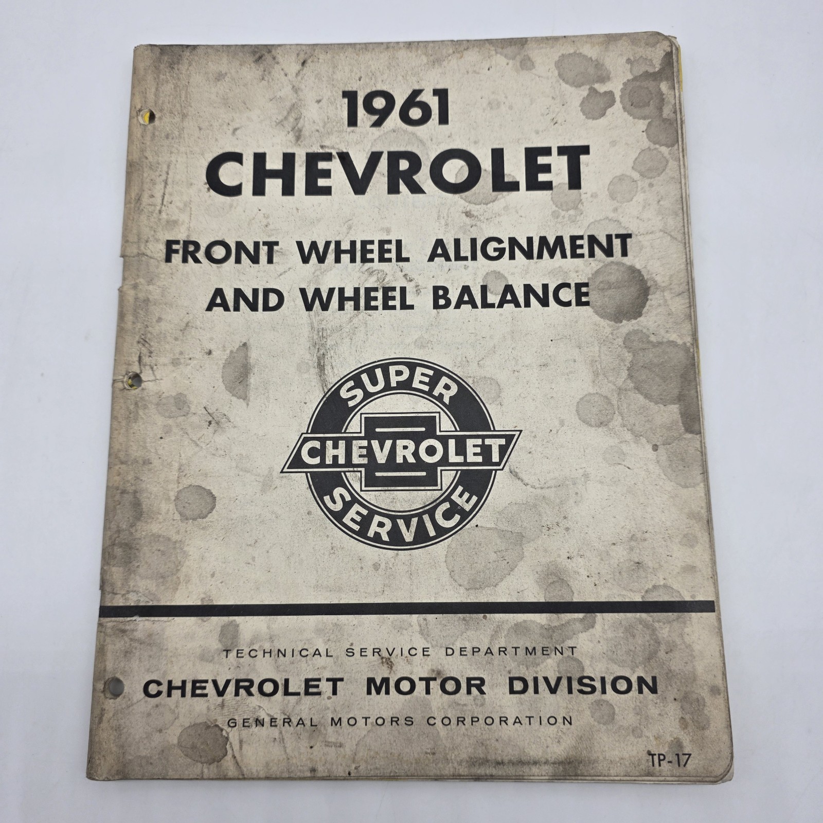 Original 1961 61 Chevrolet Front Wheel Alignment Service Book TP-17