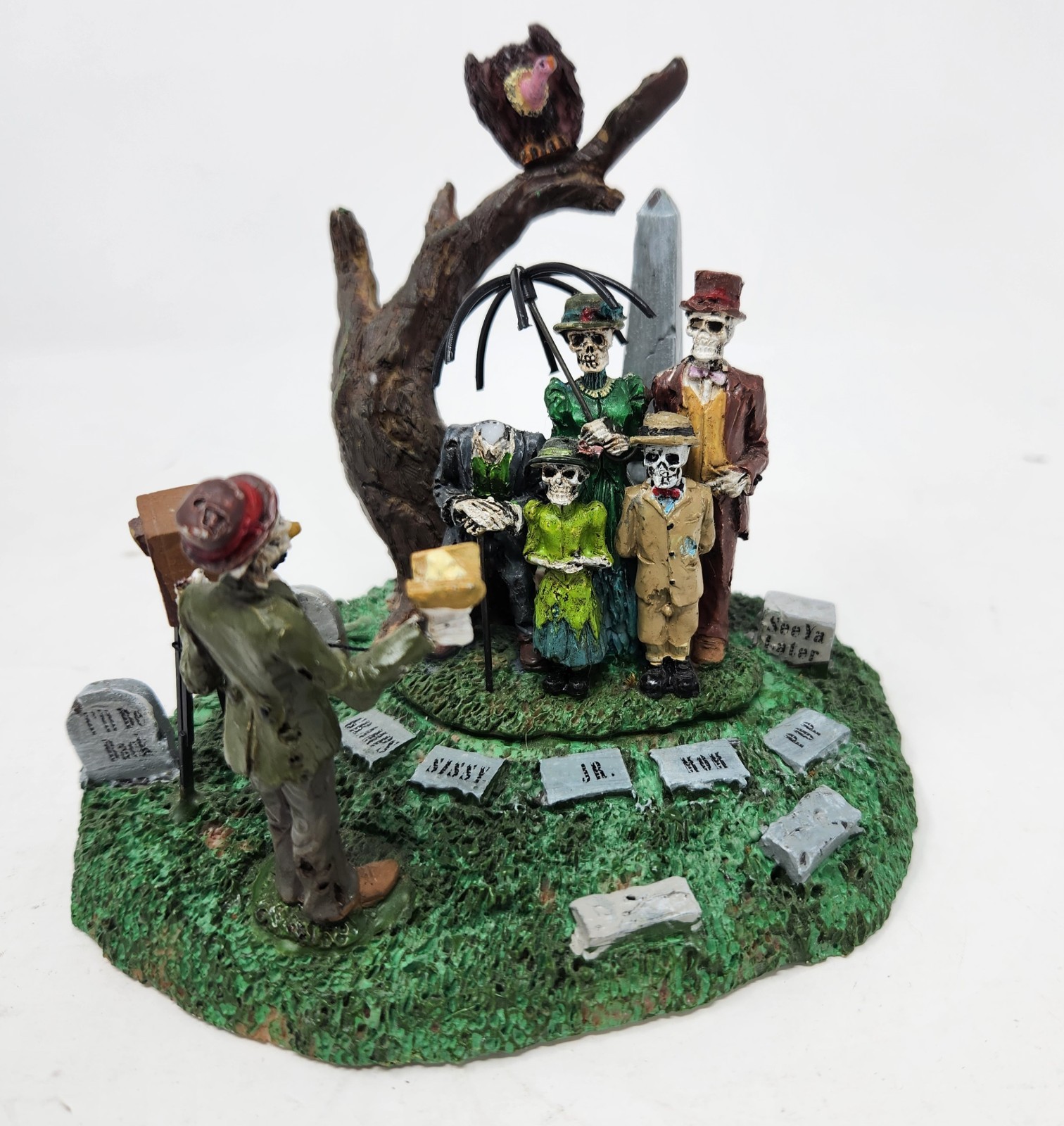 Vtg Lemax Funeral Photo Cemetery Spooky Town 93713 Halloween Village *Damaged