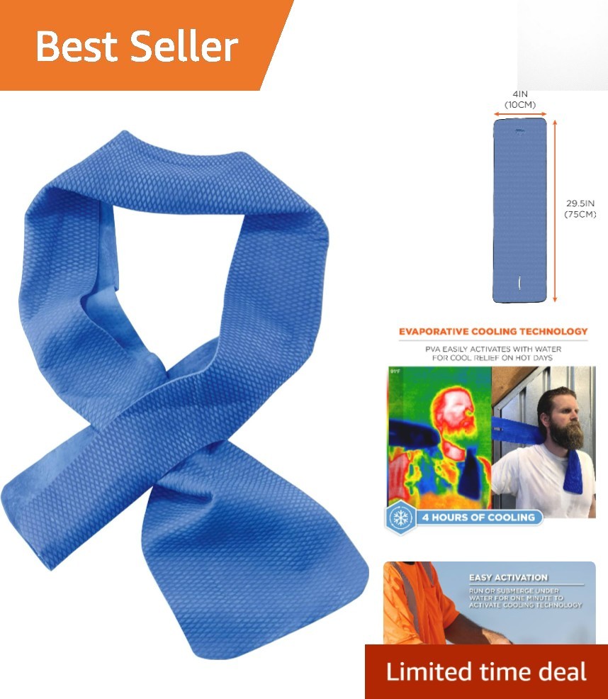 Chill Its Blue Neck Cooling Wrap - Reusable, Up to 4 Hours of Relief, 4\