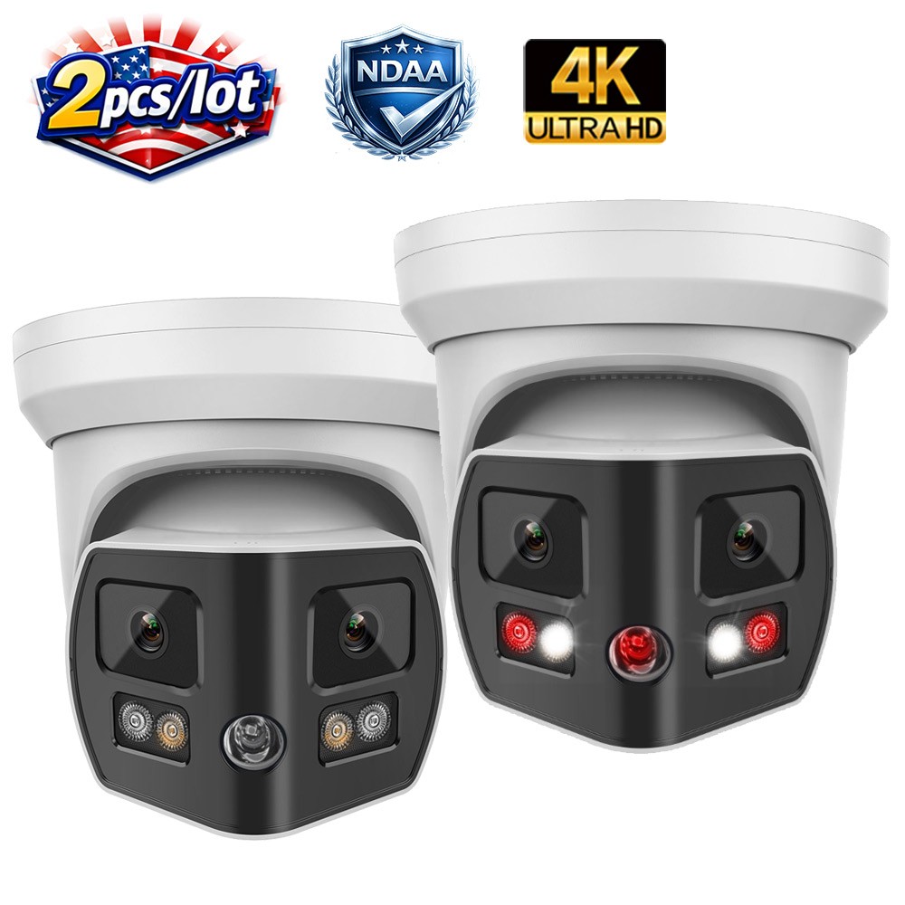 2pcs Vikylin 4K 8MP 180° Panoramic Full Color POE IP Camera 2-Way Talk NDAA 2pcs Vikylin 4K 8MP 180° Panoramic Full Color POE IP Camera 2-Way Talk NDAA