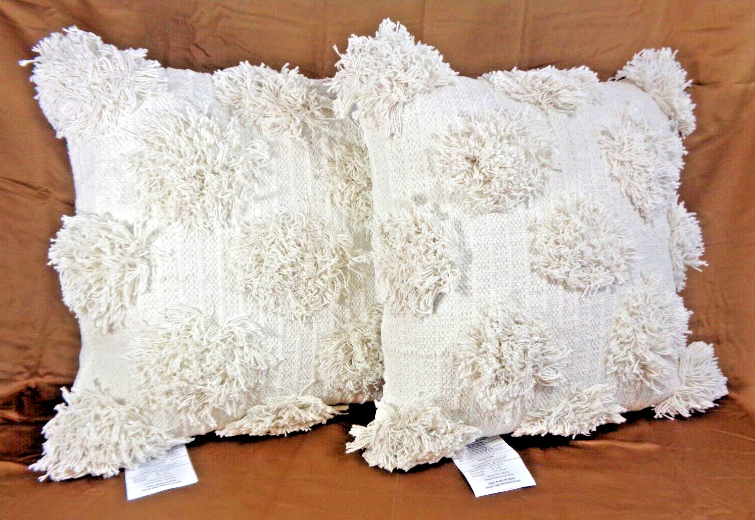 NEW 2 Cotton Pillows Throw Cushion 18\
