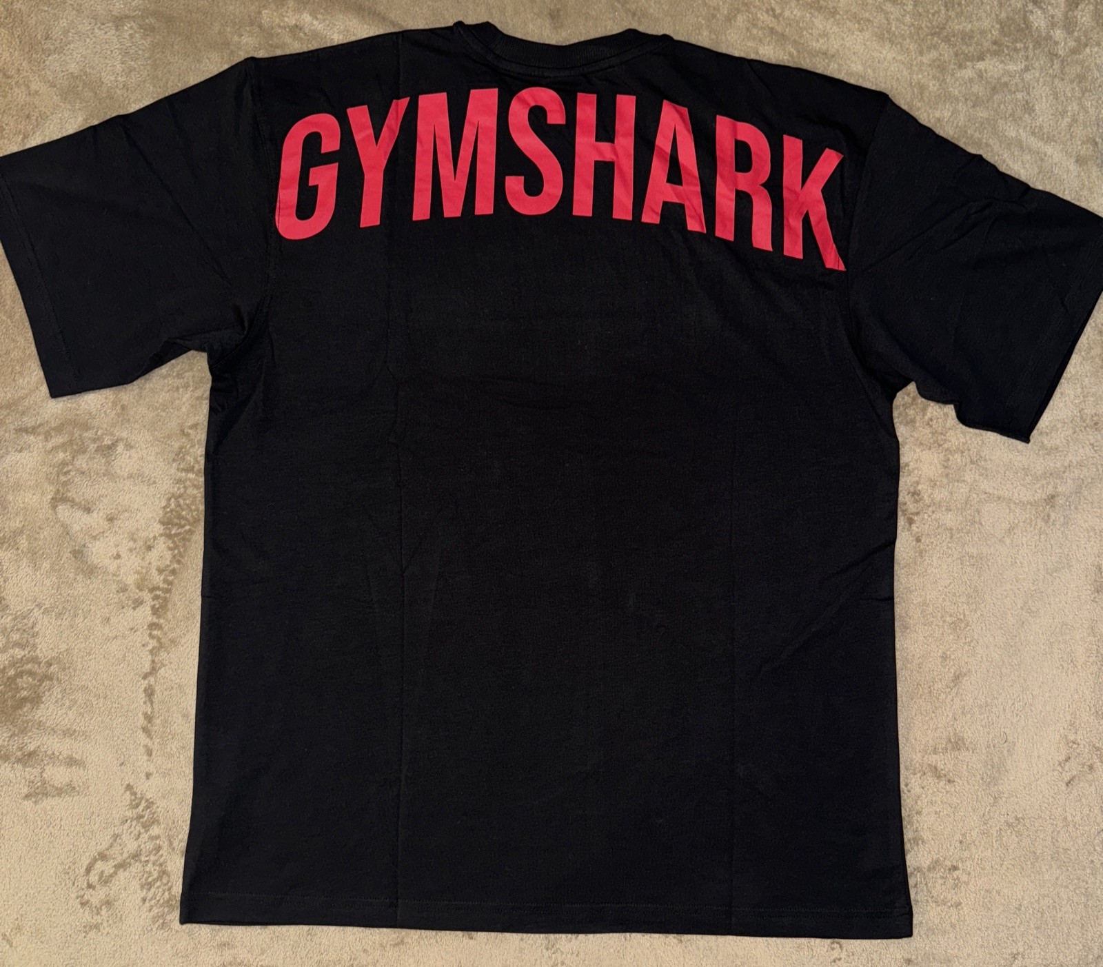 GYMSHARK Men’s Power T-Shirt in Black/Red - Size Large