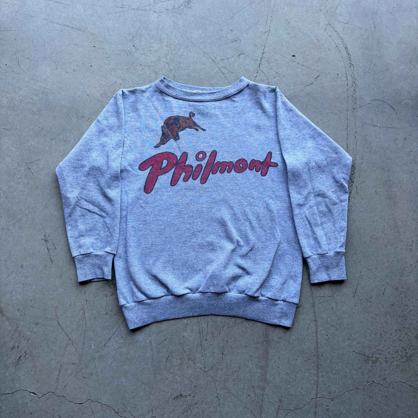Vintage 60s Philmont Scout Ranch Sweatshirt Gray Heather XS Raglan Pullover