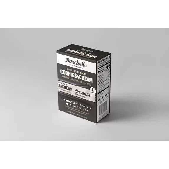 Barebells Protein Bars with 20g High Protein,1.9oz Bars,Cookies & Cream,4 COUNT. Barebells Protein Bars with 20g High Protein,1.9oz Bars,Cookies & Cream,4 COUNT.