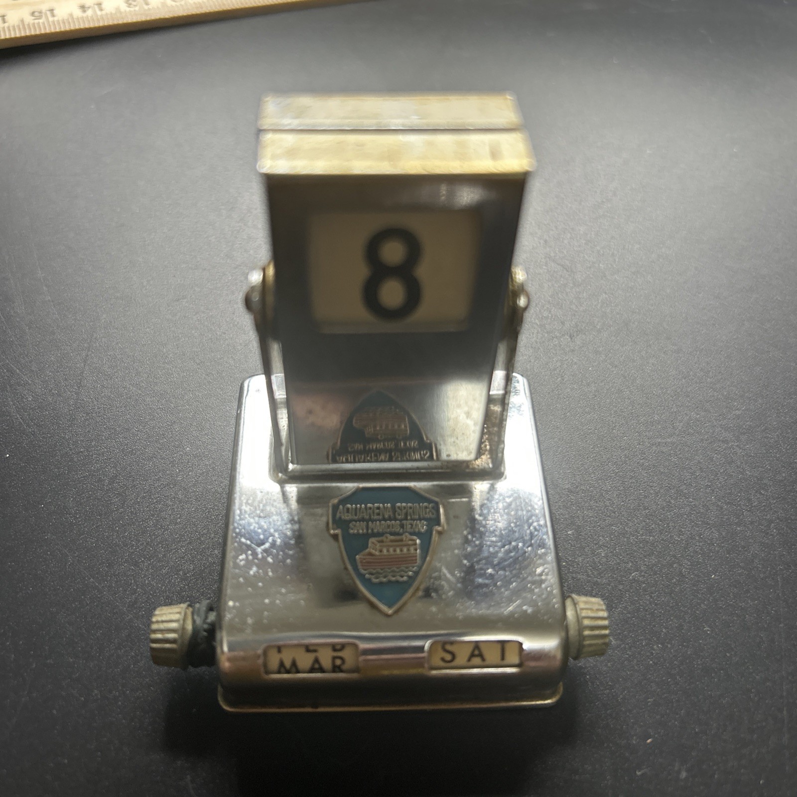 Aquarena Springs Perpetual Calendar VINTAGE Glass Bottom Boat San Marcos Texas